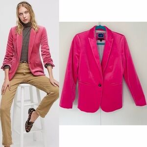 J.CREW Parke blazer in velvet in Pink J8978